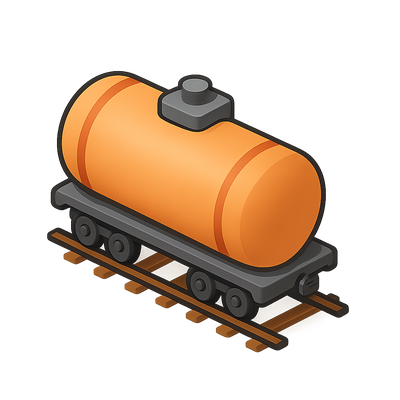 Stylized 3D Train Car Icon in Isometric View
