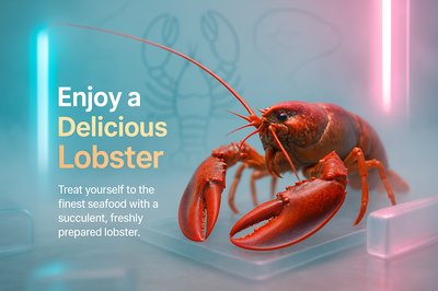 Promotional Seafood Graphic Featuring a Lobster