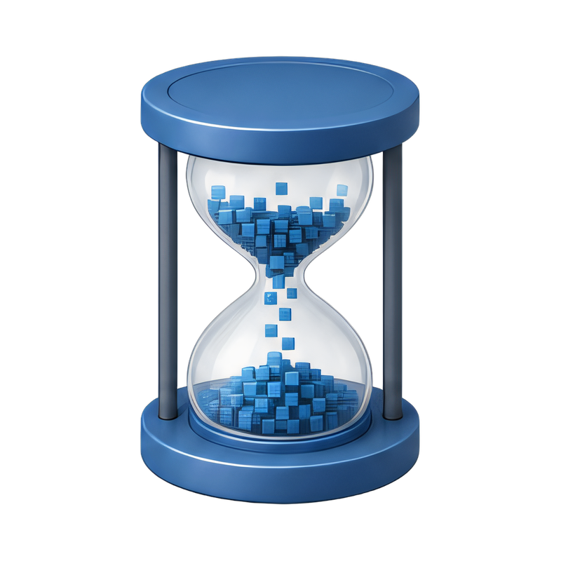 digital hourglass with pixels