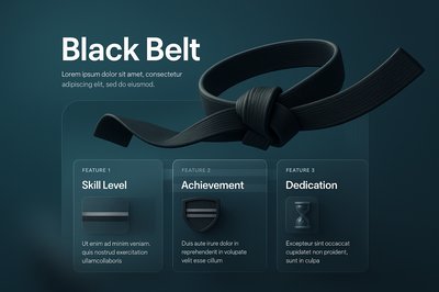 Dynamic 3D Web Design Featuring Black Belt Concept