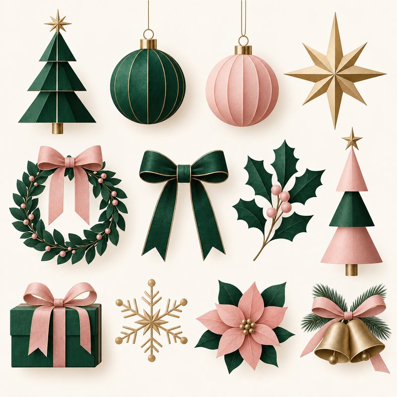 modern minimal Christmas elements