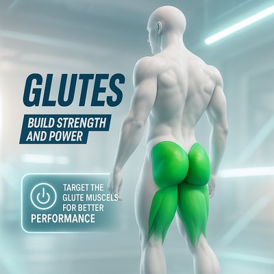 Anatomical Illustration of Glute Muscles for Fitness Promotion