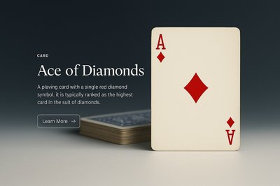 Ace of Diamonds Playing Card Design for Web