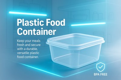 Modern Plastic Food Container Promotional Graphic
