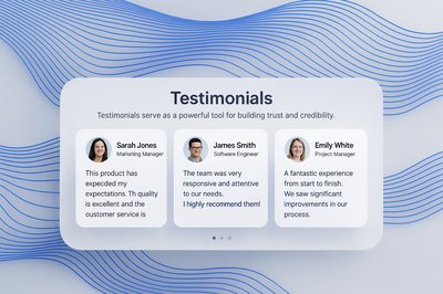 Elegant Blue Waves Background for Testimonials Section