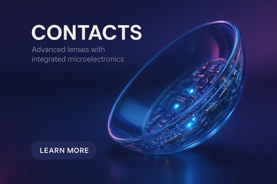 Hyperrealistic Contact Lenses with Microelectronics and Neon Glow