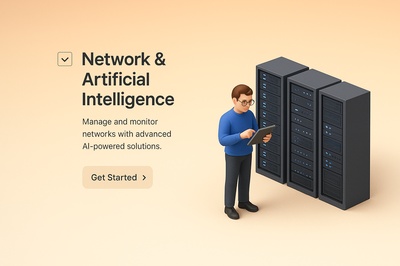 Man Checking Server Room with AI Solutions