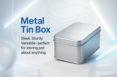3D Render of a Versatile Metal Tin Box for Storage