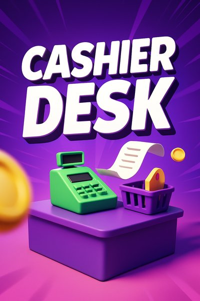 Dynamic Cashier Desk Scene with Engaging Elements
