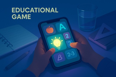 Children Engaged in Educational Game on a Smartphone