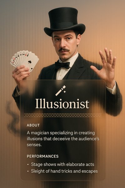 3D Visual Design of an Illusionist in Elegant Presentation