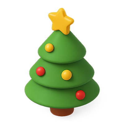 Stylized 3D Christmas Tree Decoration