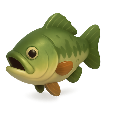 3D Bass Icon with Isometric Design and Volumetric Feel