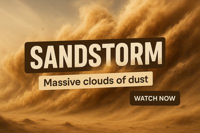 Dramatic Sandstorm Visual with Engaging Call to Action