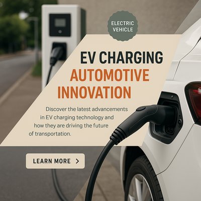 Electric Vehicle Charging Station with Modern Design Elements