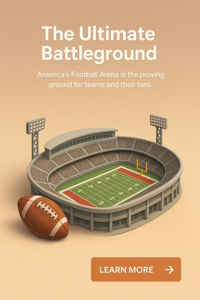 The Ultimate Battleground: America's Football Arena 3D Illustration