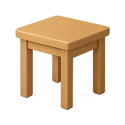 Simple Wooden Stool with a Minimalist Design