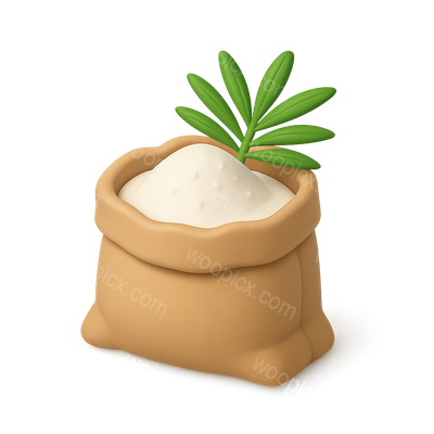 3D Sago Palm Starch Icon with Volumetric Effect