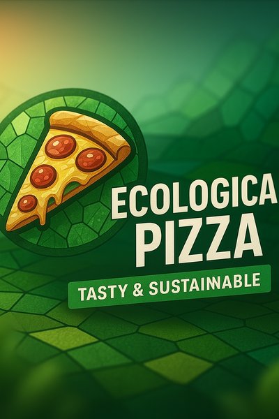 Ecological Pizza Promotional Graphic with Vibrant Design