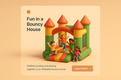 Children Enjoying a Colorful Bouncy House Experience