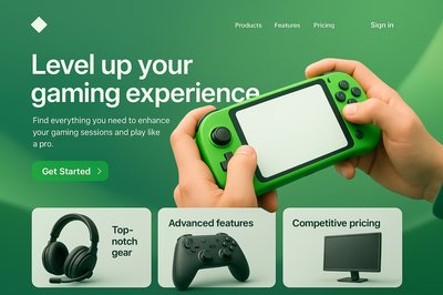 Creative Landing Page Design for Gaming Experience