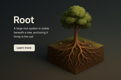Detailed 3D Scene of a Tree Root System