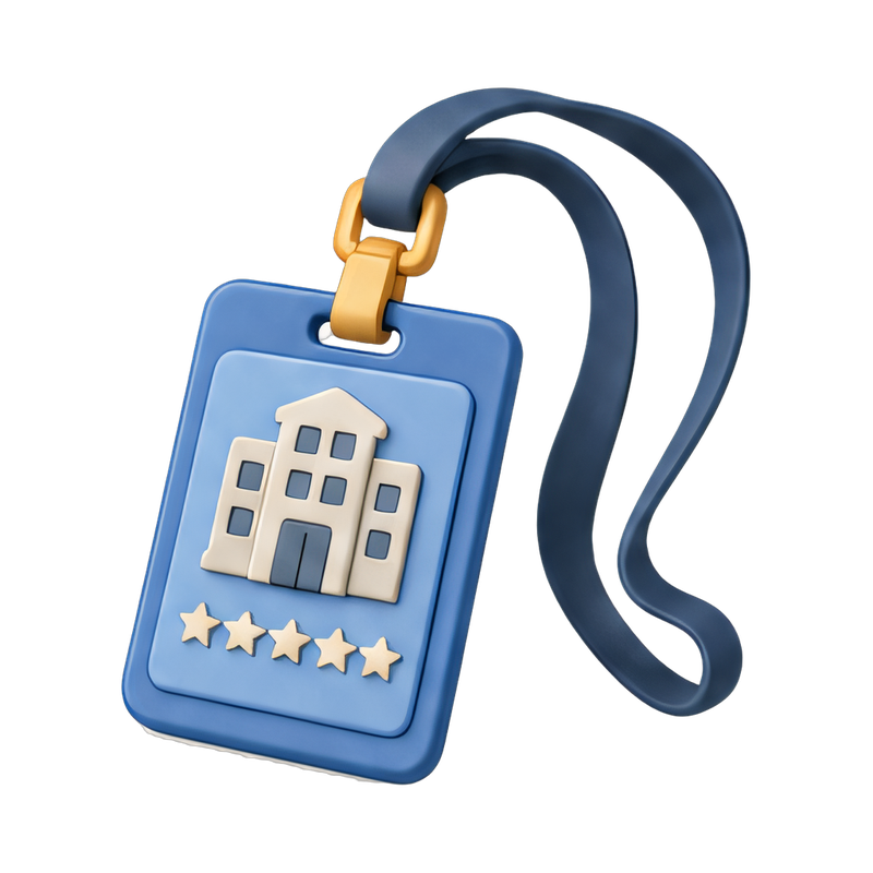 hotel keycard on lanyard