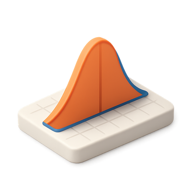 3D Bell Curve Icon with Isometric Design