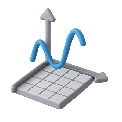 3D Mathematical Icon with Function Graph Representation