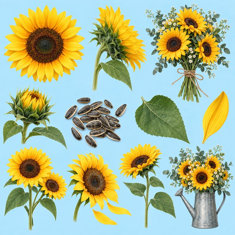 sunflower design elements pack