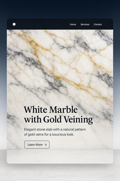 Elegant White Marble with Gold Veining Background for Web Design