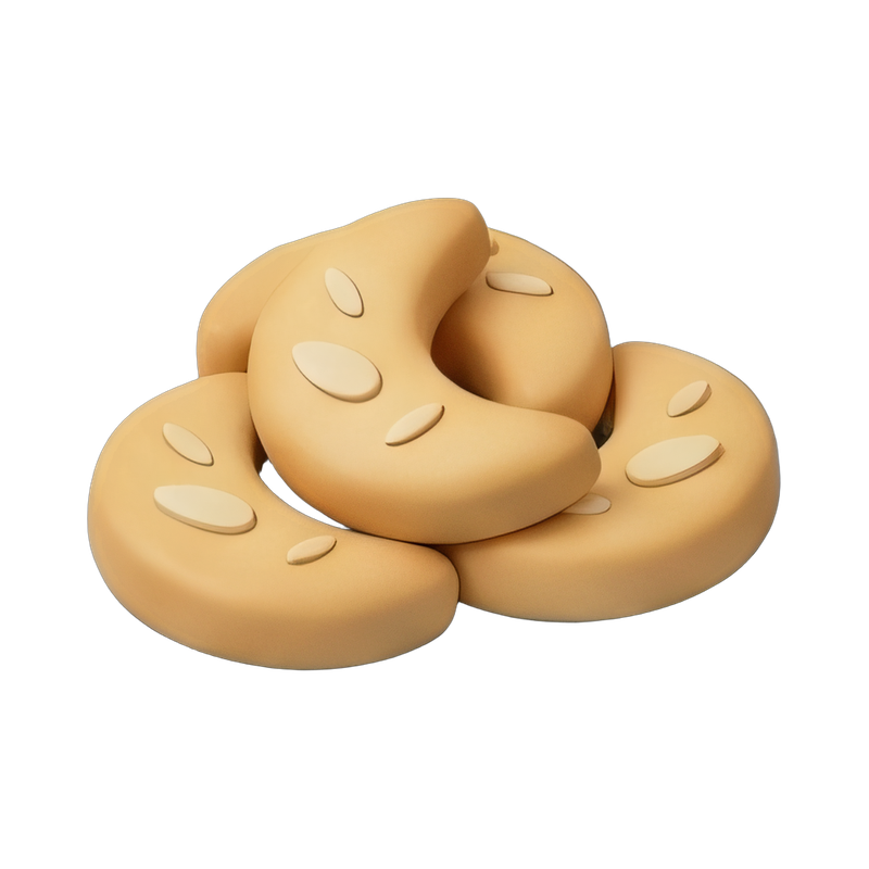 delicate crescent cookies on plate