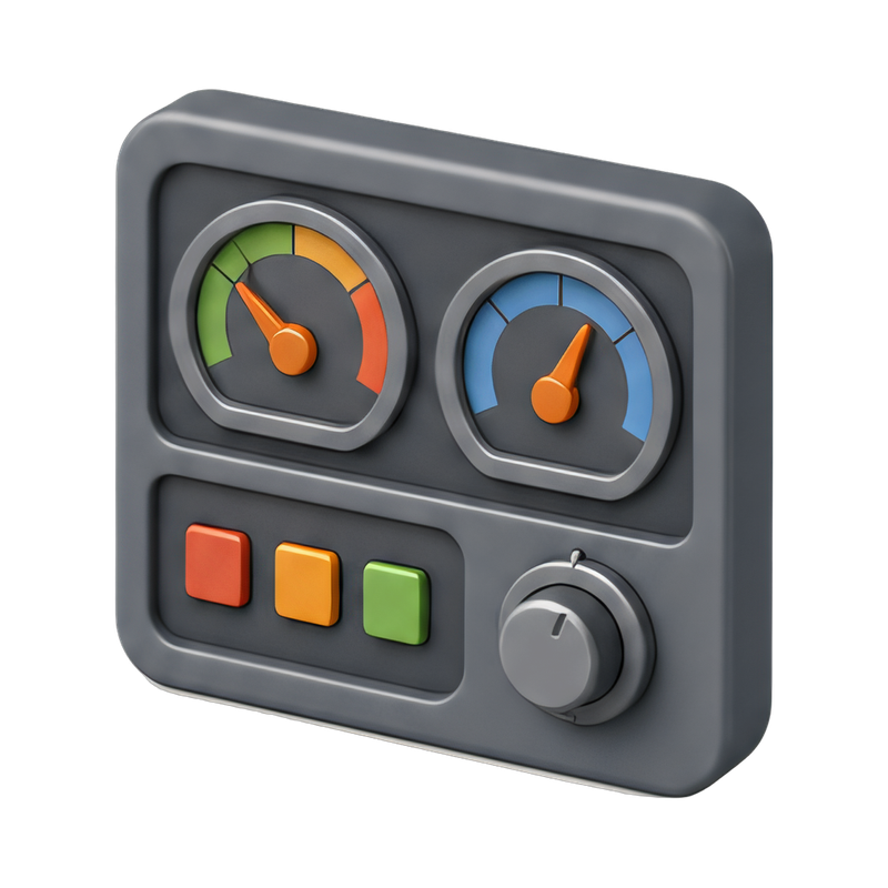 modern dashboard with dials