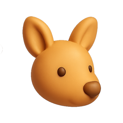3D Cartoon Animal Head Icon with Cute Design