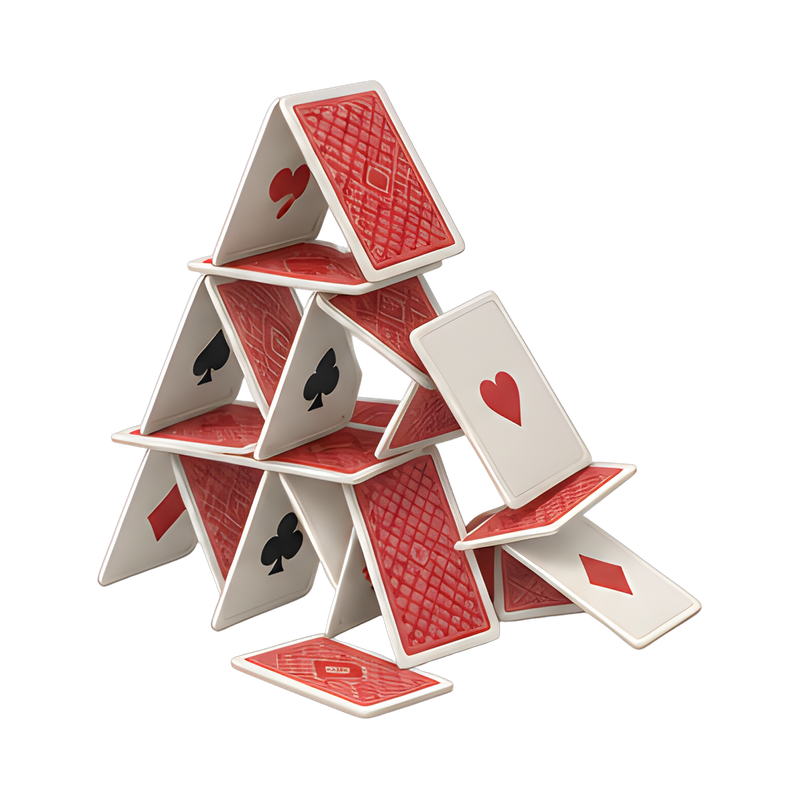 collapse of playing cards