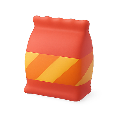 3D Traffic Barrier Icon with Stripes