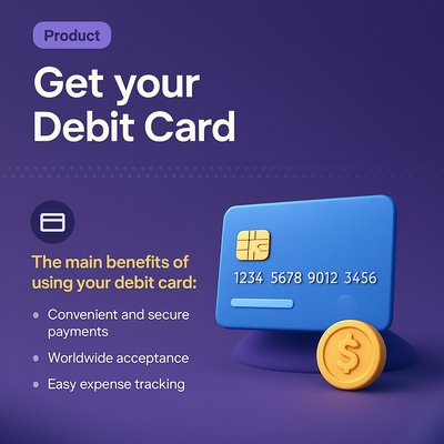 Modern Landing Page Design for Debit Card Features