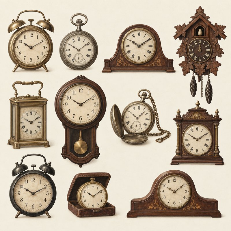 vintage clock design elements