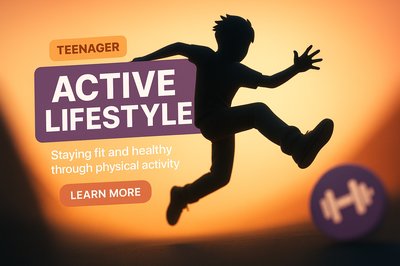 Promotional Graphic Encouraging an Active Lifestyle for Teenagers