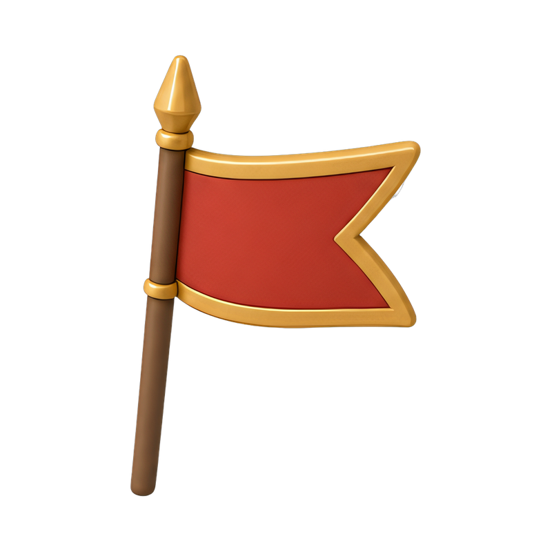 Guidon flag on a staff