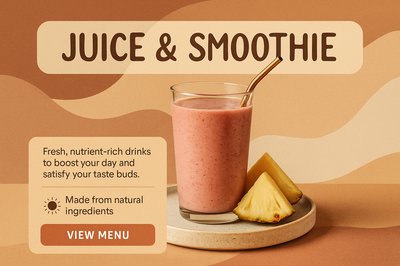 Boho Style Juice & Smoothie Menu Design