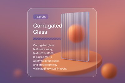 Creative 3D Web Page Design Featuring Corrugated Glass