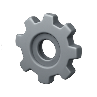 3D Rendered Gray Gear Icon for Technology Themes