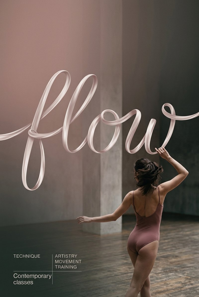 Elegant flowing ribbon design