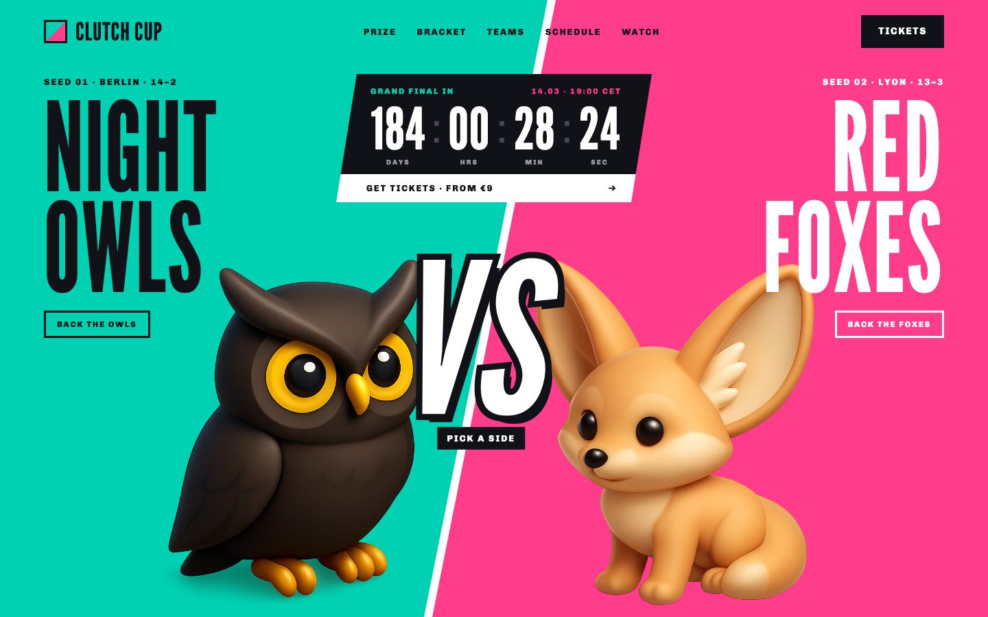 Clutch Cup — landing page template preview
