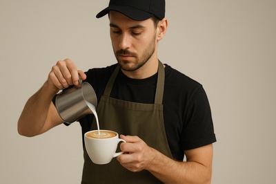 Modern Barista Preparing Stylish Cappuccino