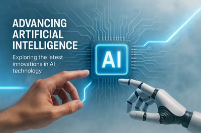 Futuristic Design on Advancements in AI Technology