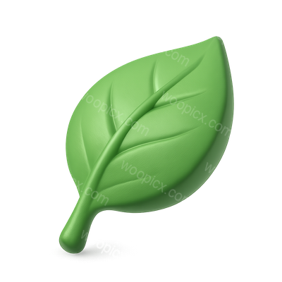 Stylish 3D Leaf Icon with Isometric Design