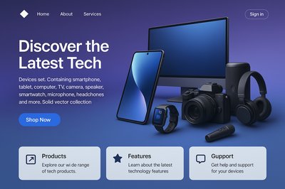 Futuristic Landing Page Design for Latest Tech