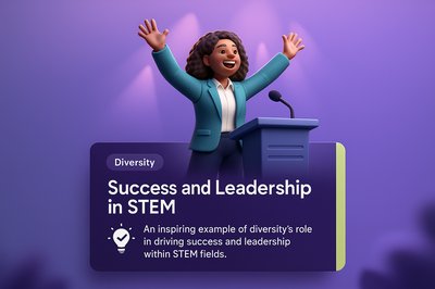Inspiring Female Speaker on Stage Promoting Diversity in STEM